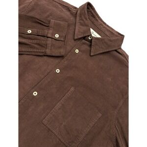 Rowan Nobel Fine Wale Cord Shirt Mens L Brown Long Sleeve Cotton Corduroy NEW